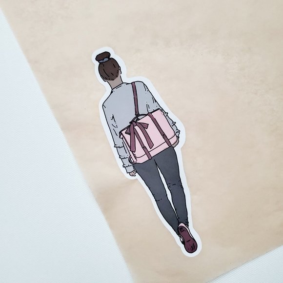 LB073 STICKERS Custom Stickers Personalizable Shipping Supplies Walking Girl - Picture 8 of 8